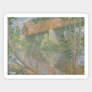 The Red Bridge by Julian Alden Weir Magnet